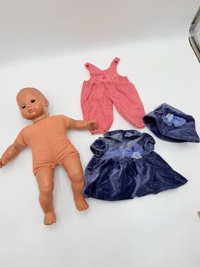 Vintage Pleasant Company Bitty Baby Doll Broken Sleep Eye 2 Outfits TLC Repair